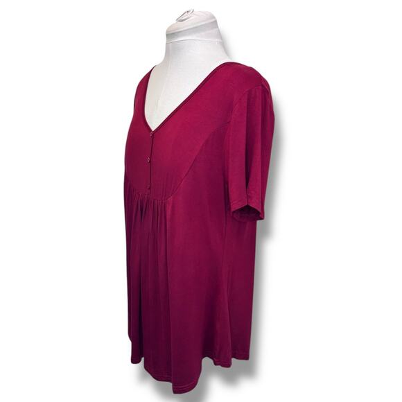 U.Vomade Women’s Short Sleeve Summer Tunic, Red, Size 1X - Picture 3 of 9